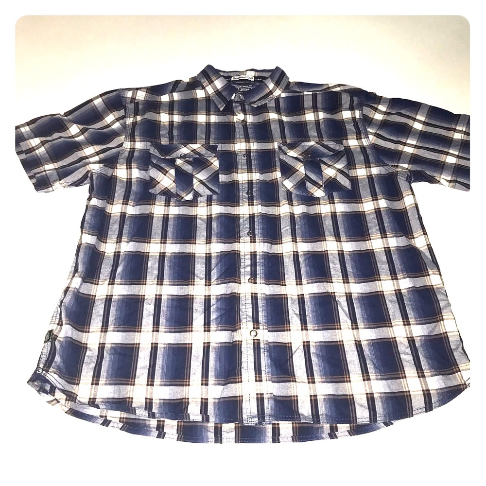 Men’s Size L Nautica Plaid Snap Western Shirt 🤠